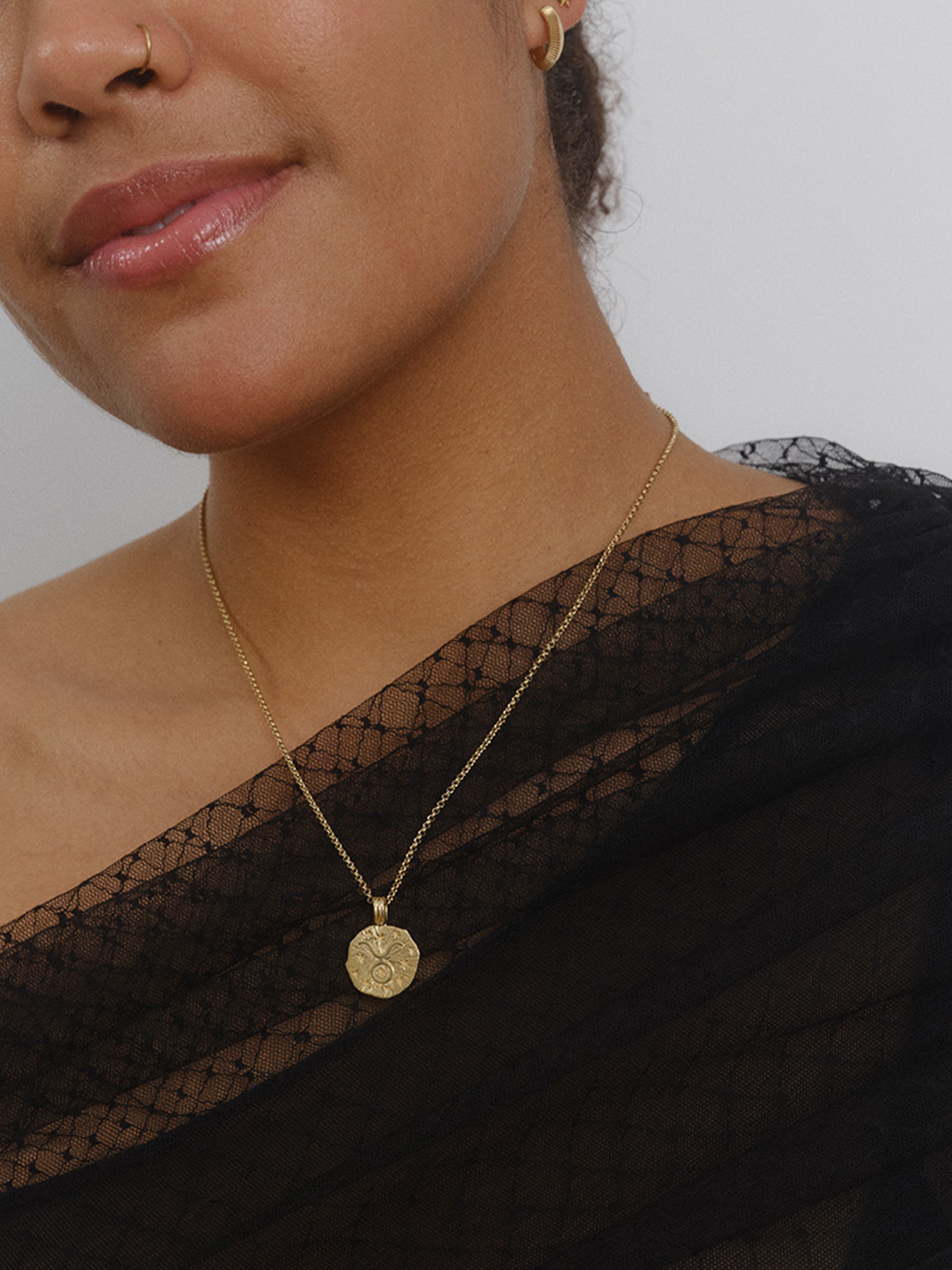 Sun in taurus necklace - 22k gold vermeil